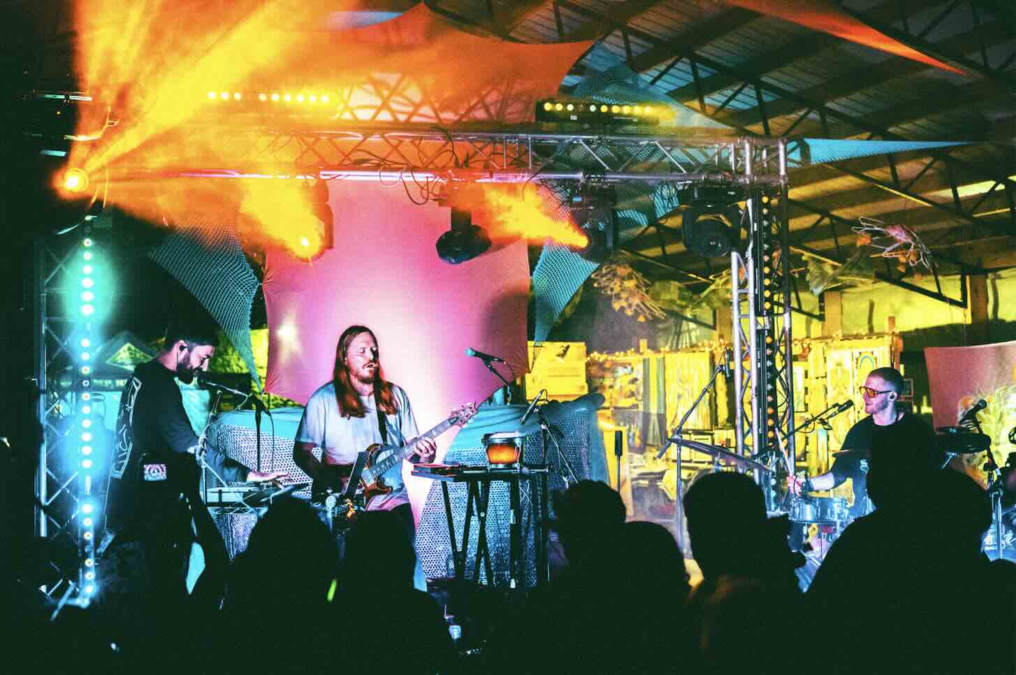 5am trio performs at domefest 2025 in the art pavilion late night set
