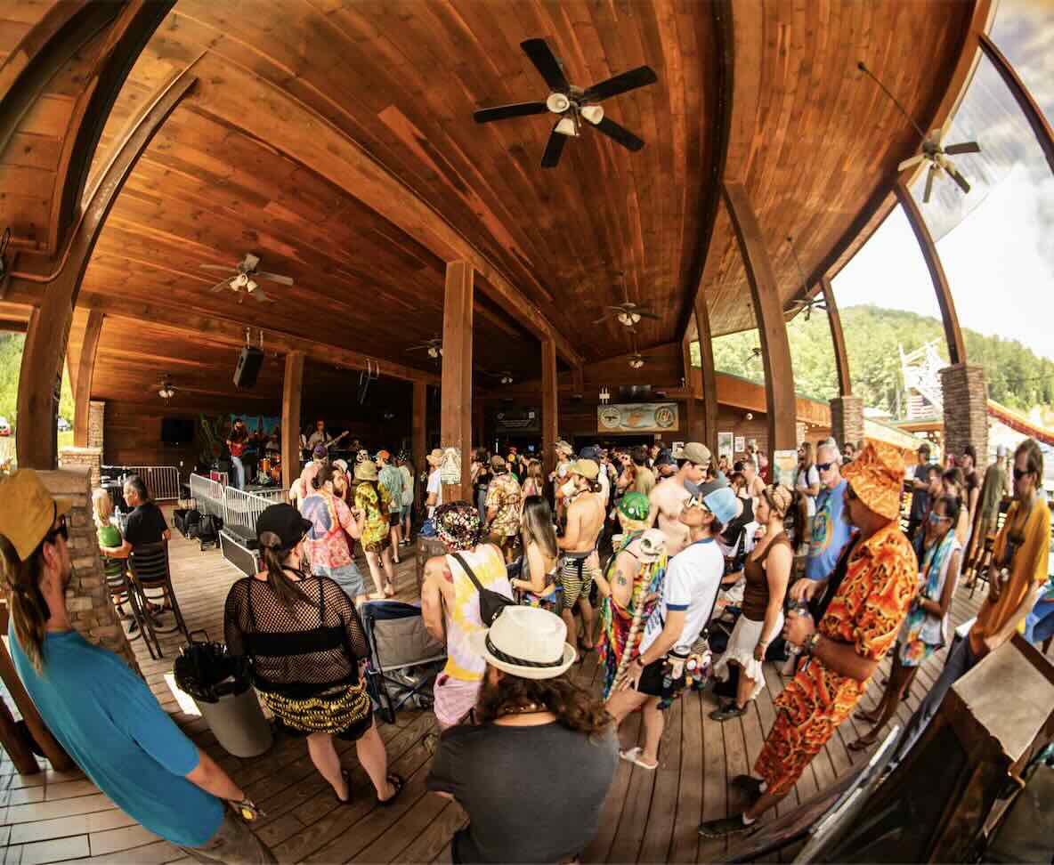 the lost paddle lake stage during domefest 2025 at ace adventure resort in the new river gorge
