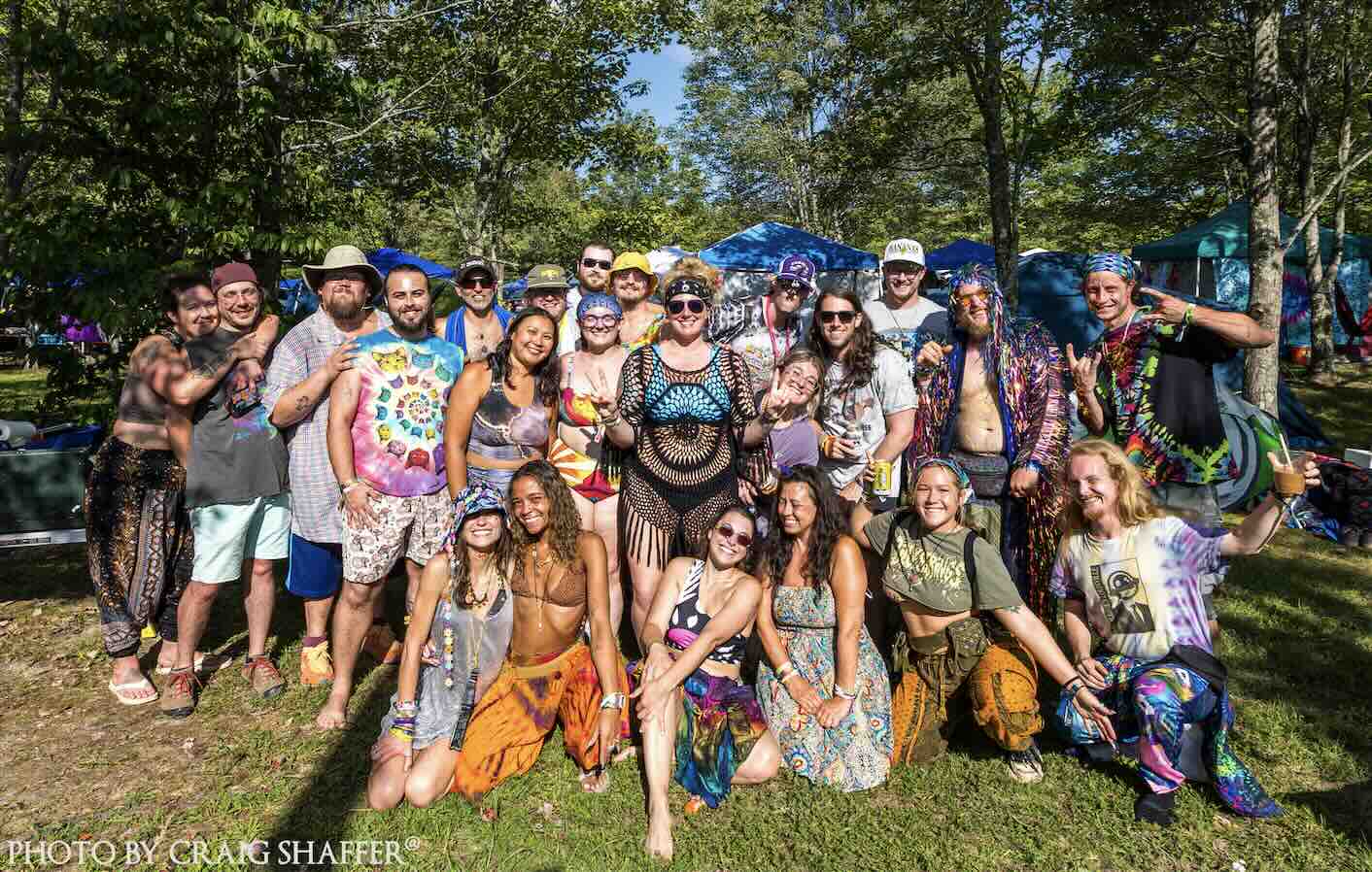 domies group photo in campground at domefest 2025 at ace adventure resort in the new river gorge